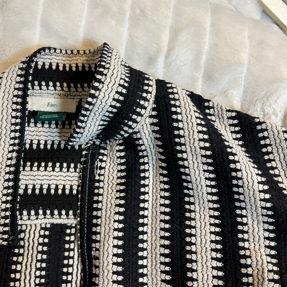 Mens Women’s M/L Escape Woven Camp Shirt Button Down School Weekend City Stripe